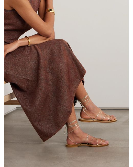 Amanu Natural The Serengeti Metallic Leather Sandals