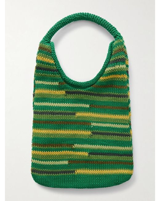 J.W. Anderson Green Tote Aus Gestreifter Baumwolle
