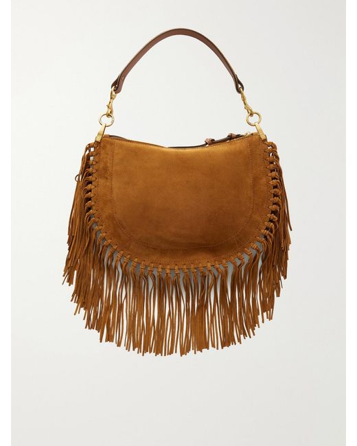 Isabel Marant Brown Oskan Soft Fringed Suede Shoulder Bag