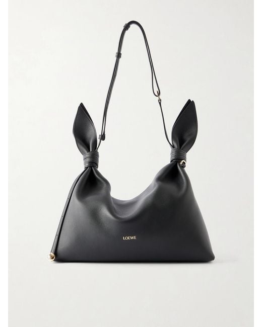 Loewe Black Scarf Medium Knotted Leather Shoulder Bag