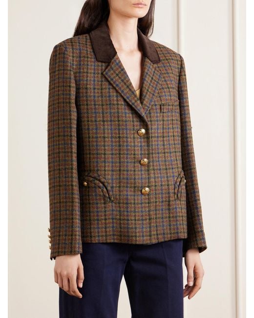 Blazé Milano Brown Checked Wool Blazer