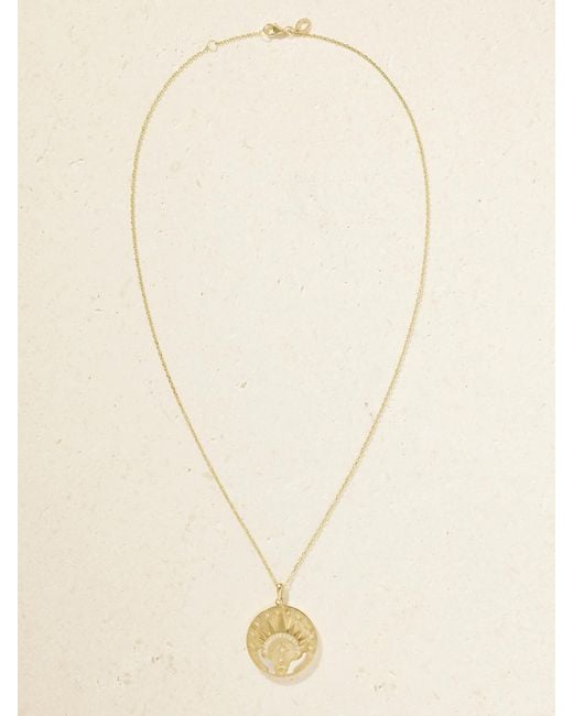 L'Atelier Nawbar Natural Let There Be Light 18-Karat, Diamond And Mother-Of-Pearl Necklace