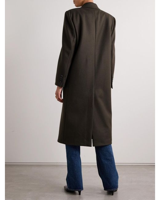 Nili Lotan Black Edmont Double-Breasted Wool-Blend Coat