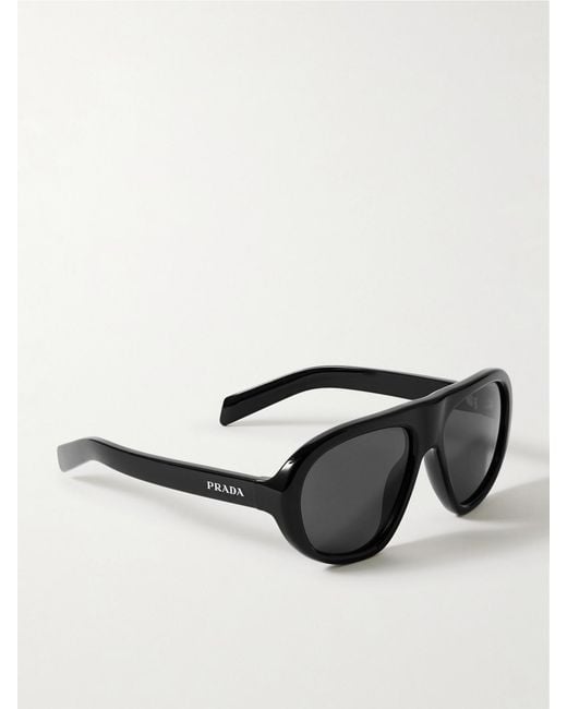 Prada Black Oversized Aviator-Style Acetate Sunglasses