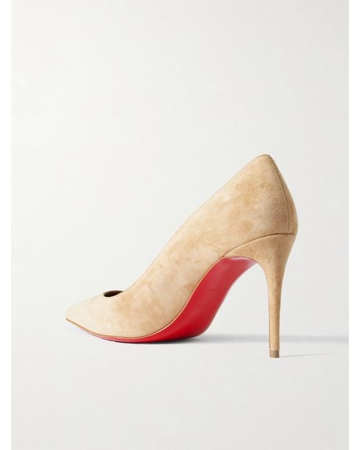Christian Louboutin Natural Kate 85 Pumps Mit Spitzer Kappe Aus Veloursleder