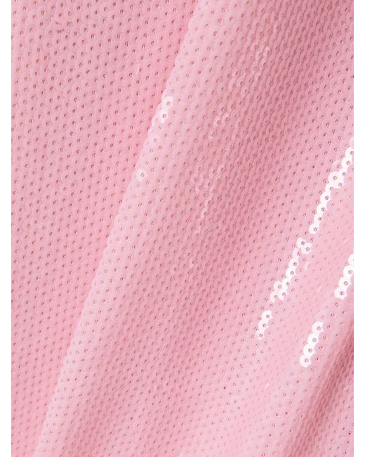 Rebecca Vallance Pink Lydia Embellished Chiffon Halterneck Gown