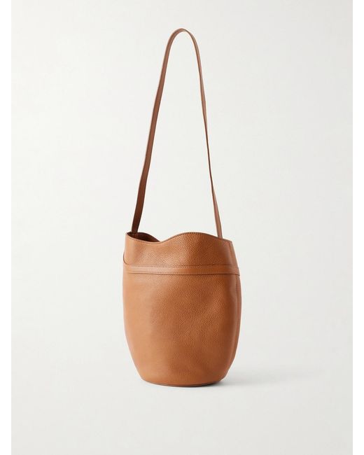 Liffner White Belted Leather Bucket Bag