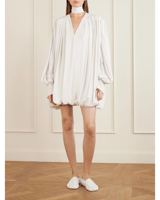 Calvin Klein White Allegra Belted Silk Crepe De Chine