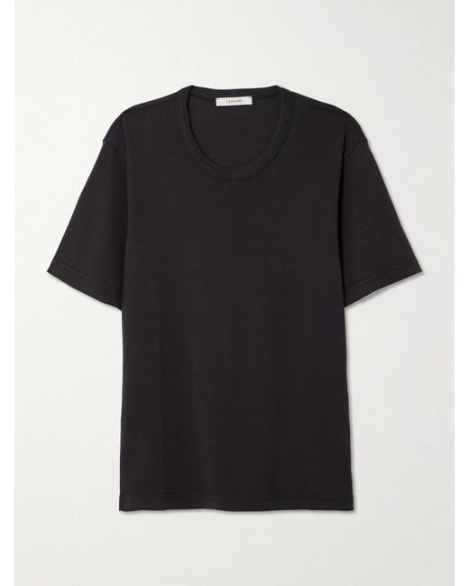 Lemaire Black T-Shirt Aus Biobaumwoll-Jersey