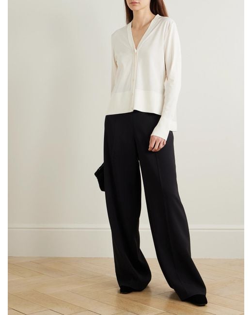 Joseph Natural Cotton And Silk-Blend And Silk-Habotai Cardigan