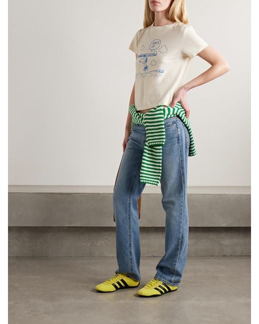 T-Shirt En Jersey De Coton Imprimé Snoopy Surf's Up X Peanuts Re/done en coloris Natural