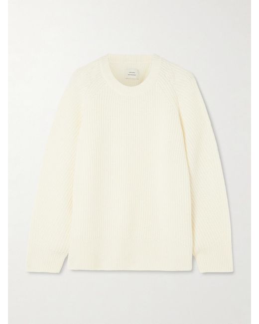 Loulou de Saison Natural Dakota Ribbed Cashmere Sweater