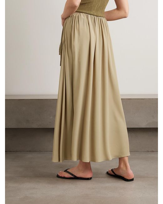 Joseph Natural Elba Tie-Detailed Crepe De Chine Maxi Skirt