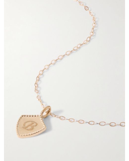 STONE AND STRAND Natural Mini Shield Kette Aus 10 Karat