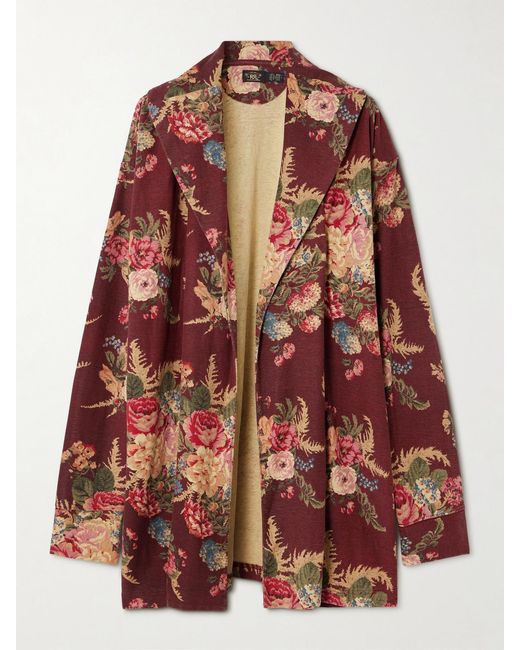 RRL Red Maeve Floral-Print Linen And Cotton-Blend Cardigan