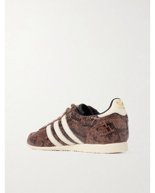 Adidas Originals Brown Japan Snake-Effect Leather Sneakers