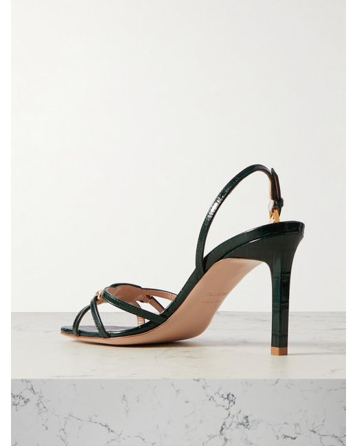 Tom Ford Metallic Embellished Croc-Effect Leather Sandals