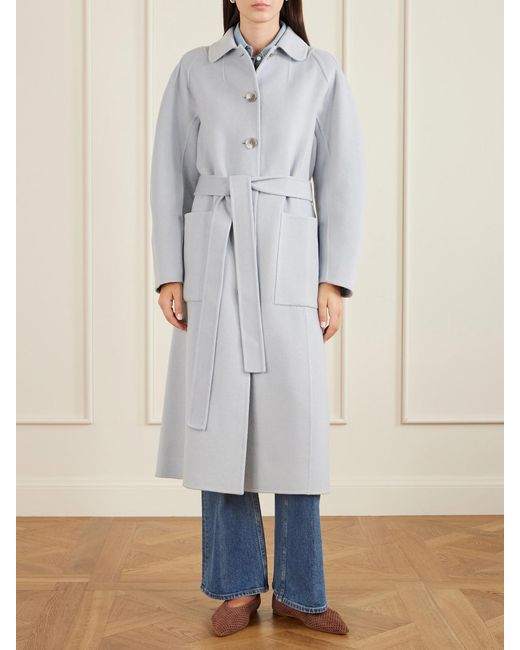 Ulla Johnson White Lisbeth Brushed Wool-Blend Coat