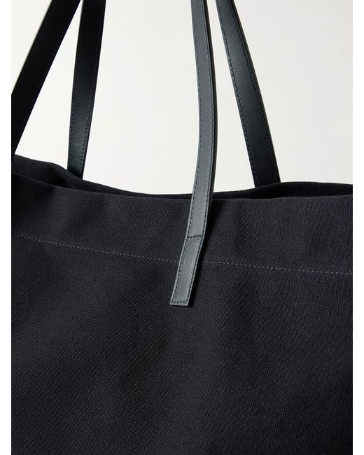 Kallmeyer Black Cottage Leather-Trimmed Canvas Tote