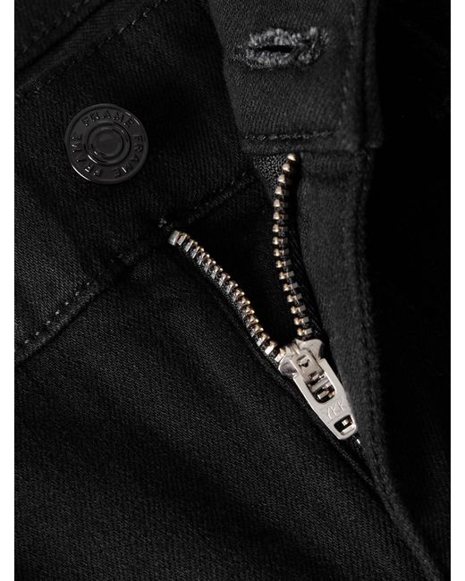 FRAME Black The Slim Palazzo Long Hoch Sitzende Jeans Mit Weitem Bein
