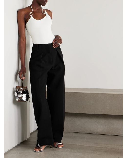 Jacquemus Black The Ovalo Pleated Crepe Pants
