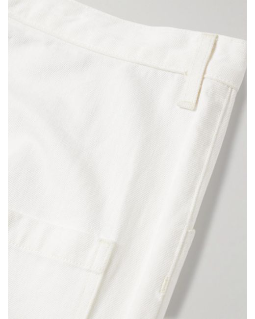 Nili Lotan White Shon Cotton-Blend Twill Tapered Pants