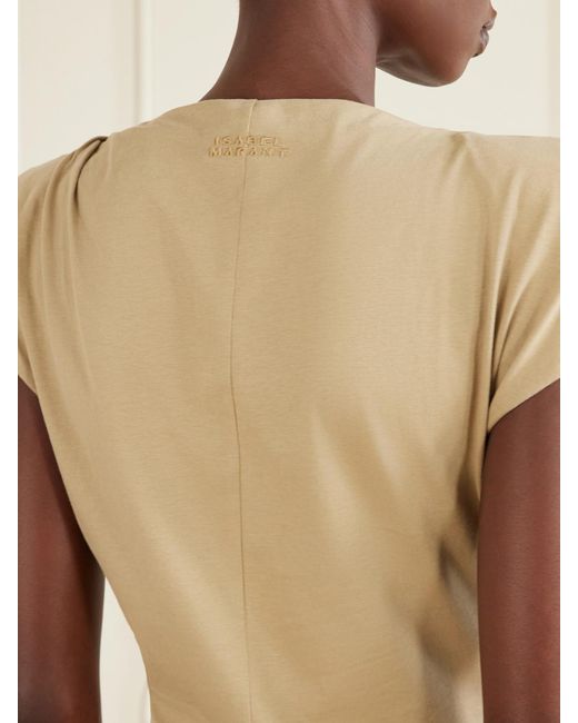 Isabel Marant Natural Nadela Midikleid Aus Baumwoll-Jersey Mit Raffungen