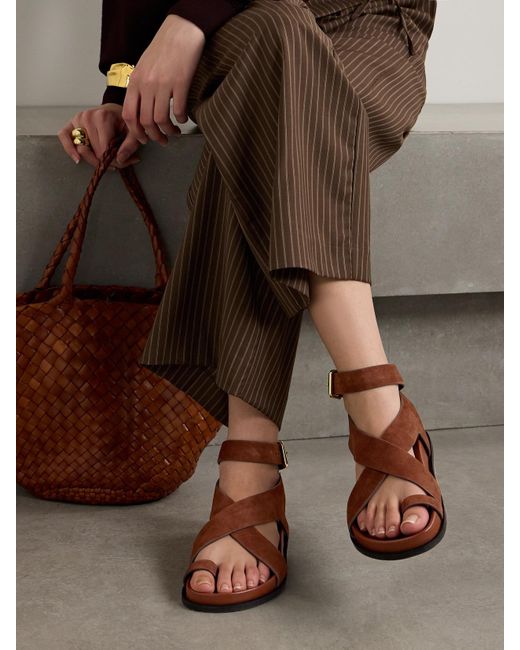 A.Emery Brown Jalen Suede And Leather Sandals