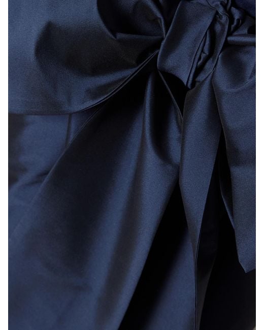 BERNADETTE Blue Beatrice Maxi-Hemdblusenkleid Aus Taft Mit Bindegürtel