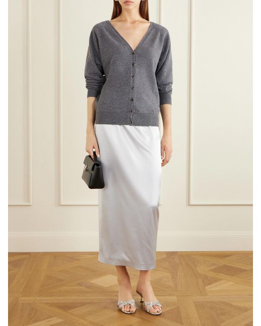 Lisa Yang Gray Jiani Cashmere Cardigan