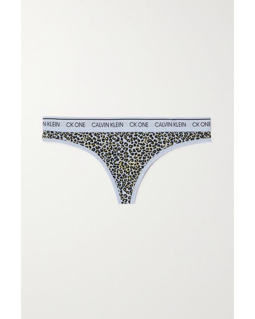 Calvin Klein Ck One Leopardprint Cottonblend Thong Lyst
