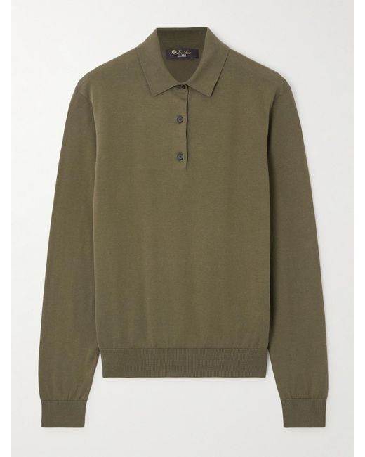 Loro Piana Green Cotton Polo Shirt
