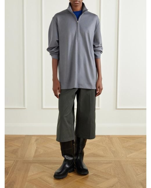 Rier Gray Garment-Dyed Cotton-Twill Shorts