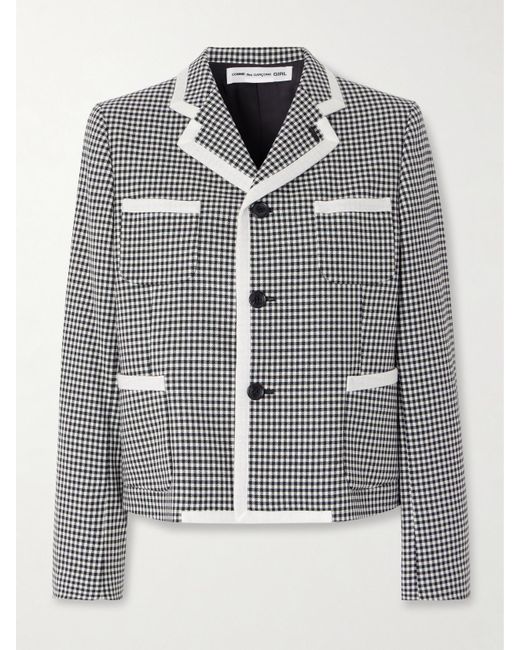 Comme des Garçons Gray Checked Wool Jacket