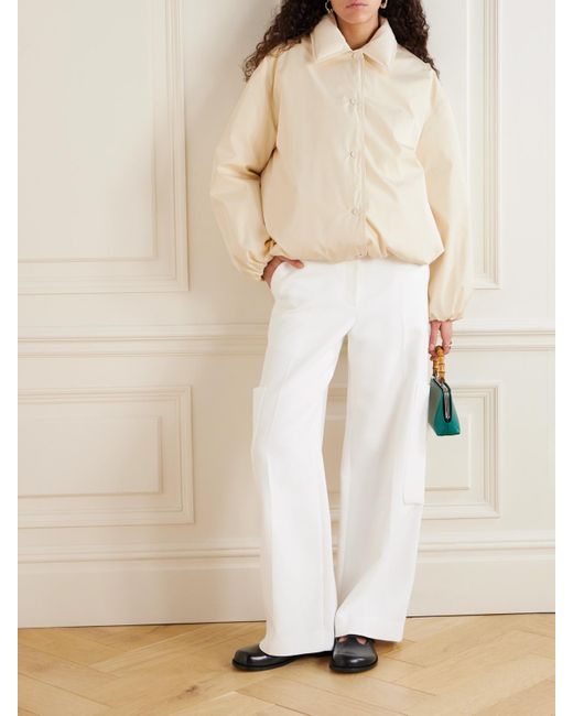 Jil Sander Natural Wattierte Daunenjacke Aus Shell