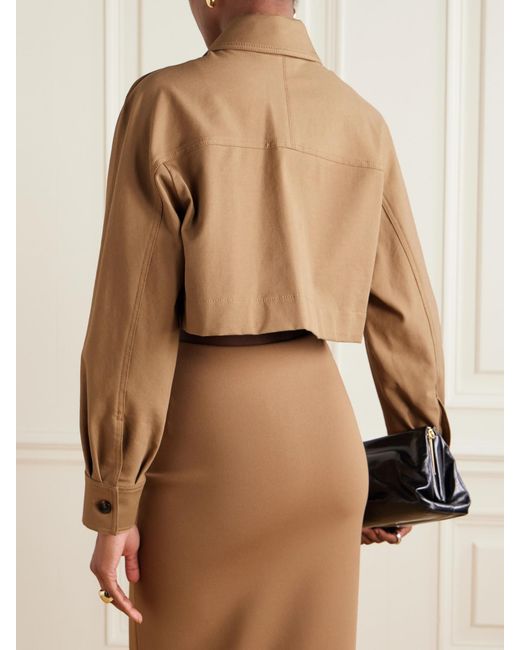 Max Mara Natural Cropped Cotton-Blend Gabardine Jacket