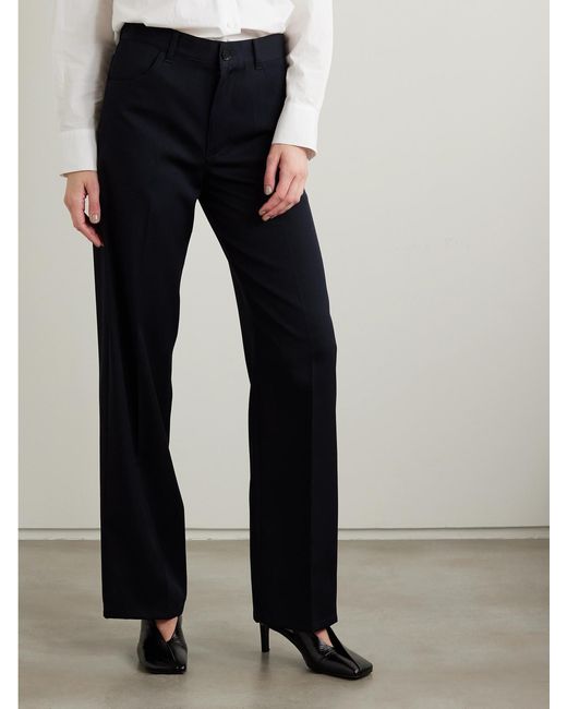 Jil Sander Blue Wool-Gabardine Straight-Leg Pants