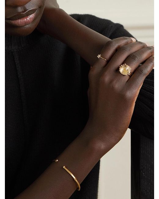 Ole Lynggaard Copenhagen Metallic Boho 18-Karat, Quartz And Diamond Ring