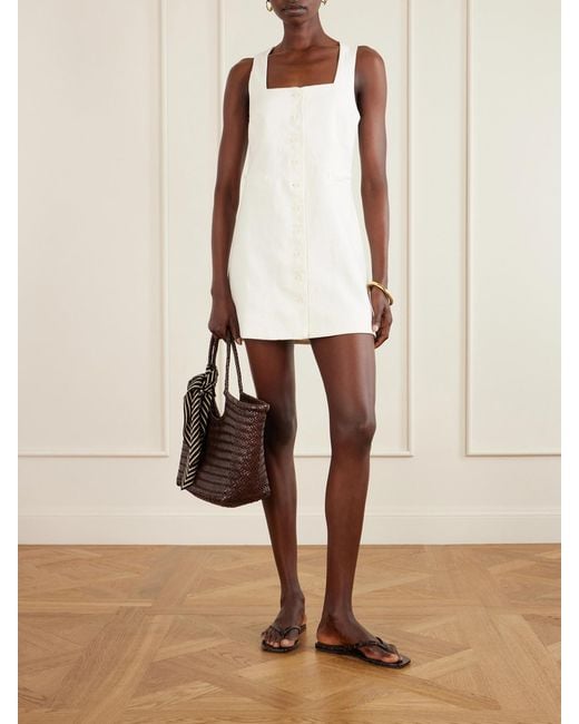 Faithfull the Brand Jacques Linen Mini Dress in White | Lyst Faithfull the Brand Jacques Linen Mini Dress in White | Lyst