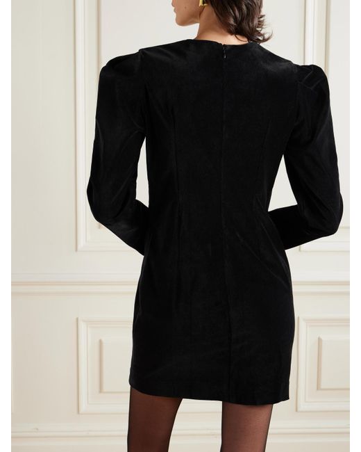 Isabel Marant Black Danee Minikleid Aus Baumwollsamt Mit Verzierung