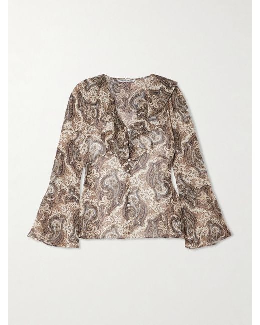 Chemisier En Georgette De Soie À Imprimé Cachemire Et À Volants Kyrie Veronica Beard en coloris Natural