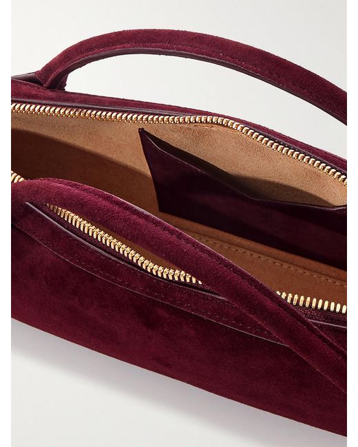 Alaïa Purple Le Teckel Leather-Trimmed Suede Clutch