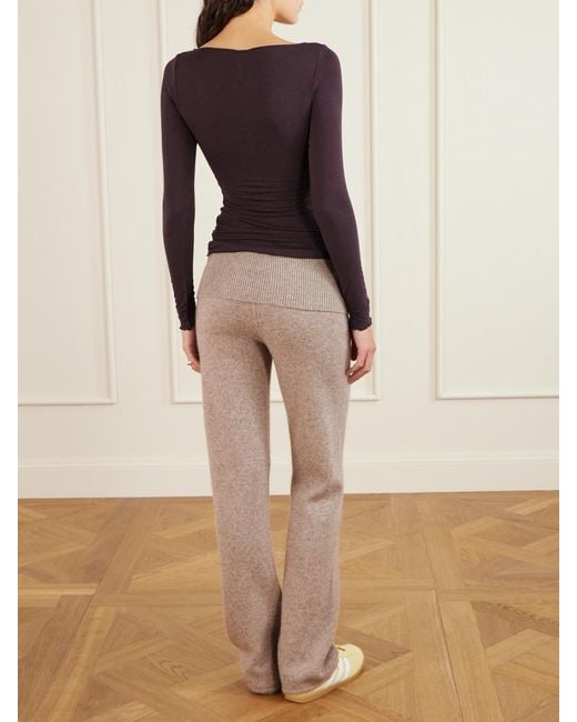 Skims Purple Long Sleeve Boatneck Top – Phoenix – Oberteil