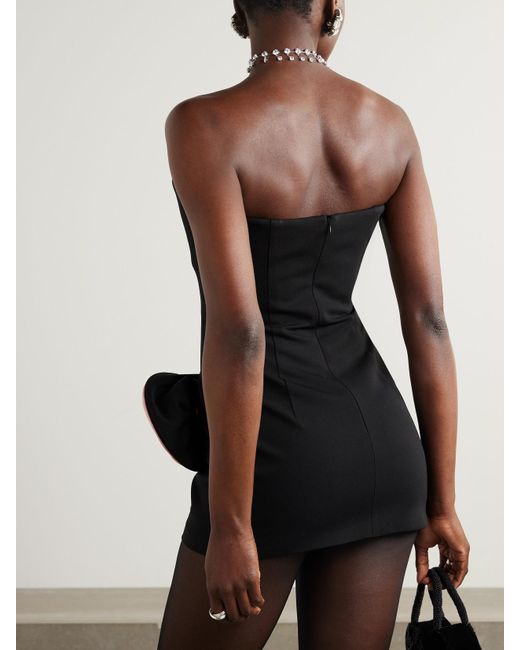 Magda Butrym Black Trägerloses Minikleid Aus Cady Mit Applikation