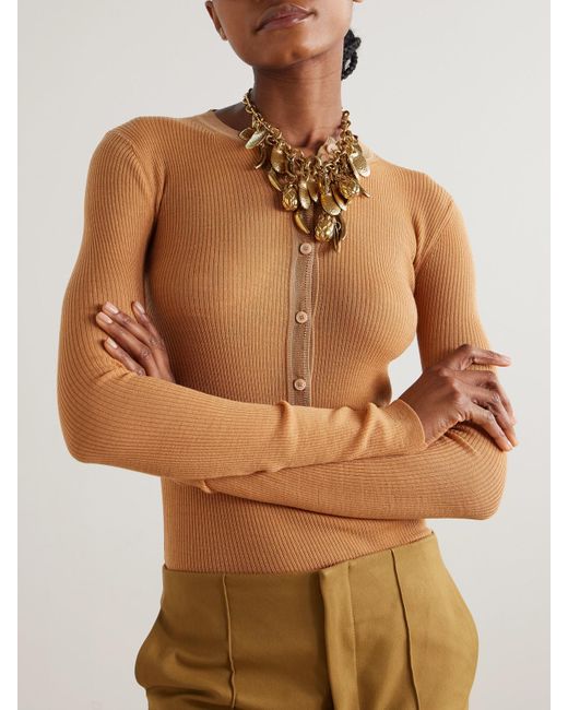 Chloé Brown Ribbed Wool Sweater