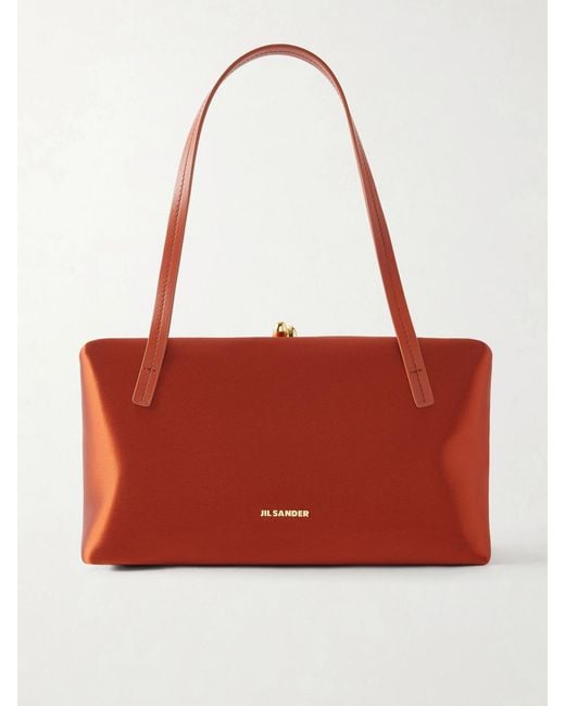 Jil Sander Red Goji Pillow Satin Shoulder Bag