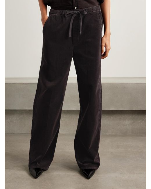 Citizens of Humanity Black Aurora Hose Mit Weitem Bein Aus Cord Aus Einer Baumwollmischung