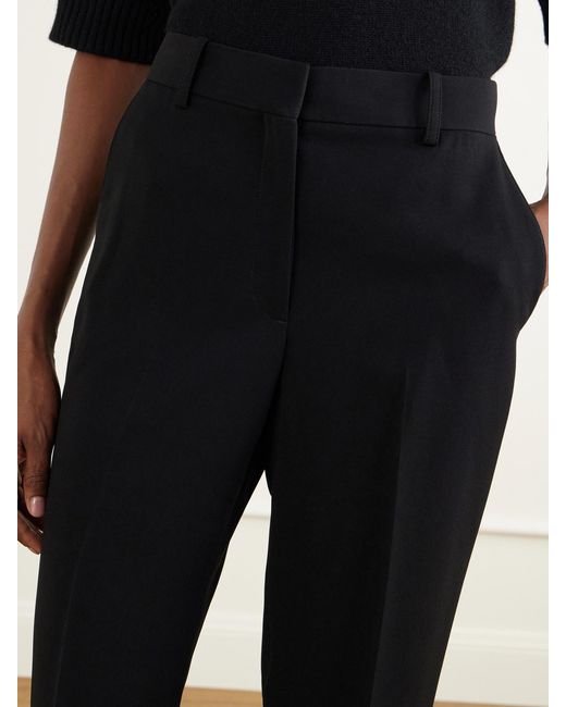 Theory Black Crepe Straight-Leg Pants