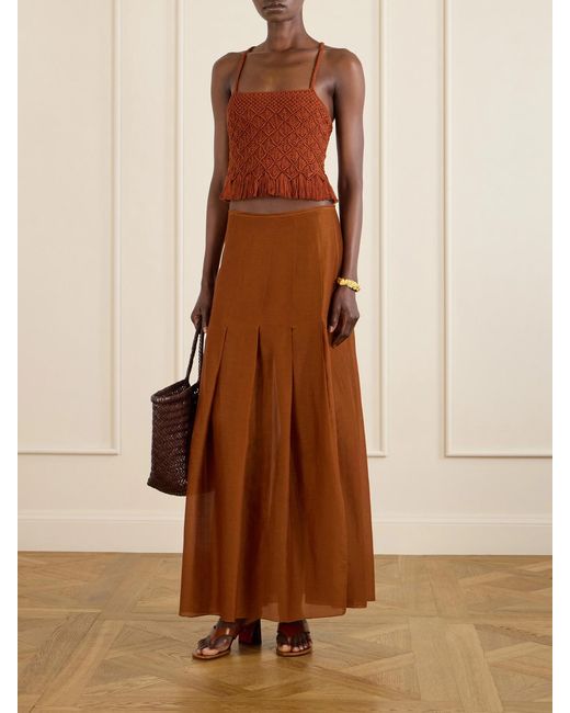 Escvdo Brown Lauri Cotton Maxi Skirt