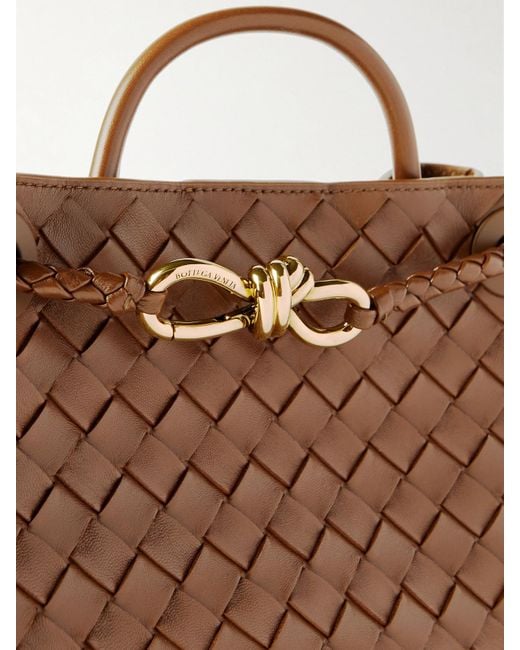 Bottega Veneta Brown Andiamo Small Intrecciato Leather Tote